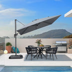 PURPLE LEAF 9 Feet Patio Umbrella Outdoor Cantilever Square Umbrella Aluminum - Image 2