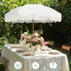 AMMSUN Boho Fringe Umbrella Outdoor Patio, 6.5ft UPF50+ Picnic Umbrella - Image 5