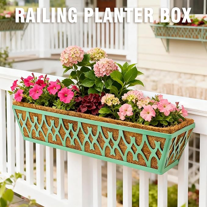 6 Pack 30 Inch Window Boxes Planters Railing Planter Box - Image 4