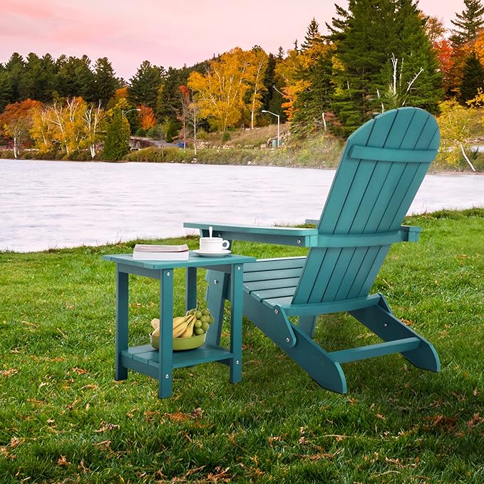 Double Adirondack Side Table Weather Resistant, Outdoor Rectangular End Table - Image 7