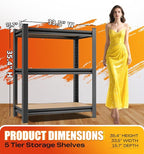 AOAORRG Set of 2 Garage Shelving Heavy Duty Storage Shelves, Metal Adjustable - Image 3