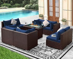 NICESOUL 9 Piece Patio Sectional Sofa Set - Image 3