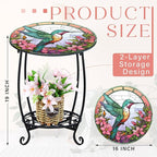 Outdoor Side Table Round Small Mosaic Patio Accent Indoor End Plant Coffee Tea - Image 3