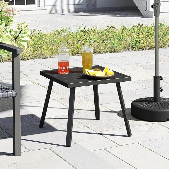 C-Hopetree Small Metal Outdoor Coffee Side Table - Image 7