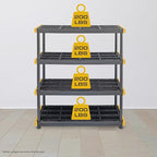 CX Black & Yellow, 4-Tier Heavy Duty Plastic Storage Shelves that Support up to - Image 4