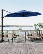 GarveeLife 10 ft Patio Umbrella Outdoor Large Cantilever Umbrella w/Base - Image 4