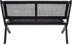 SAFAVIEH Outdoor Collection Kobina Black Acacia Wood/Black Rope Foldable Bench - Image 5