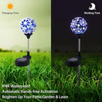 WNP Solar Garden Decorative Stakes Blue Outdoor Waterproof Mosaic Solar Powered - Image 3