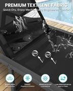 Aluminum Chaise Lounge Chair Outdoor, Foldable & Assembly Free Patio Pool - Image 7