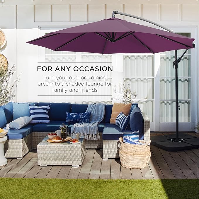 Best Choice Products 10ft Offset Cantilever Hanging Market Patio Umbrella - Image 3