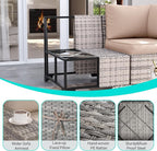 12-Piece Outdoor Patio Furniture Set Wicker Sectional Sofa Set, Patio - Image 4