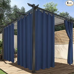 HolidayIdeas Outdoor Curtains for Patio Waterproof, 4 Panels by HolidayIdeas