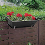GROWNEER 3 Packs 17 Inches Black Flower Window Box Plastic Vegetable Planters - Image 7