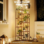 Bamworld Plant Stand with Grow Light Tall Plant Shelf - Image 2