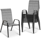MAMIZO Patio Dining Chairs, Stackable All Weather Teslin Chair, Heavy Duty by MAMIZO
