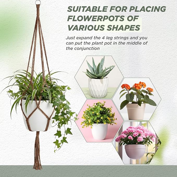 EBOOT 2 Pack 41 48 Inch Large Macrame Plant Hanger Rope to Hang Flower Pot - Image 5