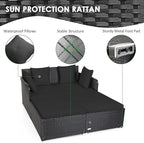 Tangkula Outdoor Rattan Daybed, Wicker Furniture - Image 5