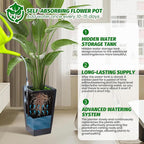 GarveeLife 16 in Tall Planters Set of 2, Outdoor＆Indoor Black Planter Pots - Image 3