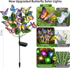 Solar Lights Outdoor Garden Decor: 2 Pack 34 Silk Butterflies - Image 2