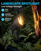 SUNVIE 6W Low Voltage Landscape Lighting LED Landscaping Lights Warm White Low - Image 2