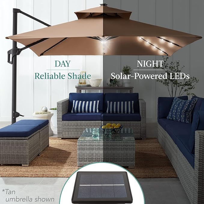 Best Choice Products 10x10ft Cantilever Patio Umbrella w/Base Included - Image 5