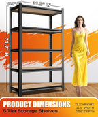 AOAORRG Set of 4 Garage Shelving Heavy Duty Storage Shelves, Metal Adjustable - Image 3