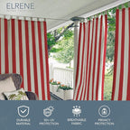 Elrene Home Fashions Highland Stripe Indoor/Outdoor Curtain Panel, 50 inches X - Image 2