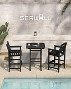 SERWALL Balcony Adirondack Chairs and Table 3 Pieces Set, Adirondack Bar Height - Image 8