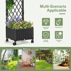 Planter Box with Trellis, 4ft Tall Self-Watering Plastic Raised Garden Beds and - Image 4