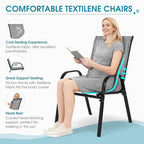 Outdoor Stackable Chairs Set of 4, Stacking Patio Chairs - Image 3