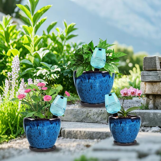 Ceramic Pots for Plant with Self Watering Globes, 6 inch Planters for Indoor - Image 6