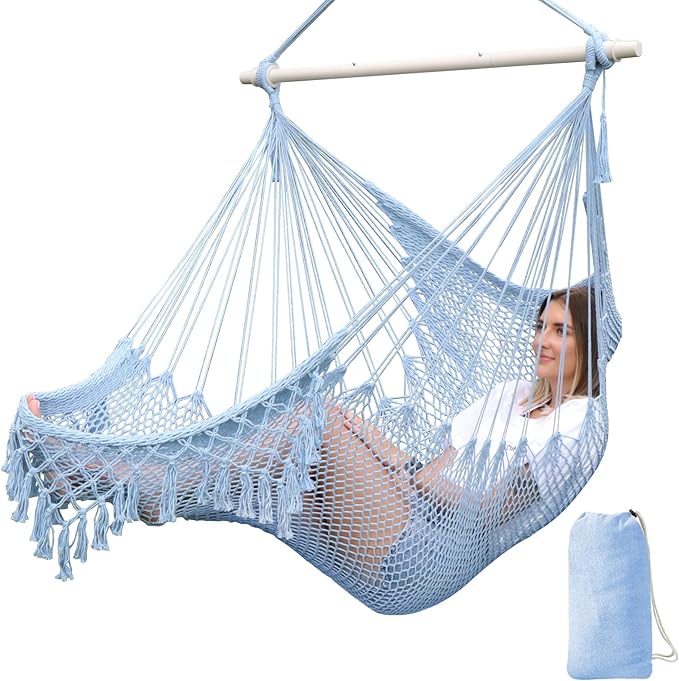 Chihee Hammock Chair Super Large Soft-Spun Cotton Rope Weaving Hanging Chair by Chihee