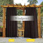 NICETOWN 2 Panels Outdoor Curtains Waterproof Pocket & Back Tab on Top & Bottom - Image 4