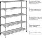 3500LBS 59" W 5 Tier Storage Shelves Rack Metal Wire Shelving Unit, Storage - Image 7