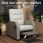 LayinSun Oversized Wicker Outdoor Swivel Glider Recliner - Image 3