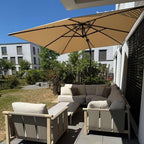 PURPLE LEAF 6.5' X 10' Left-right Tilt Patio Umbrella Outdoor Cantilever Swivel by PURPLELEAF