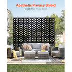 VEVOR Metal Privacy Screen, Outdoor Privacy Screens 5-Panel, Freestanding - Image 2