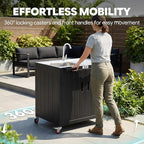 Outdoor Kitchen Island with Stainless Steel Sink and Storage Cabinet, 35-Inch - Image 8