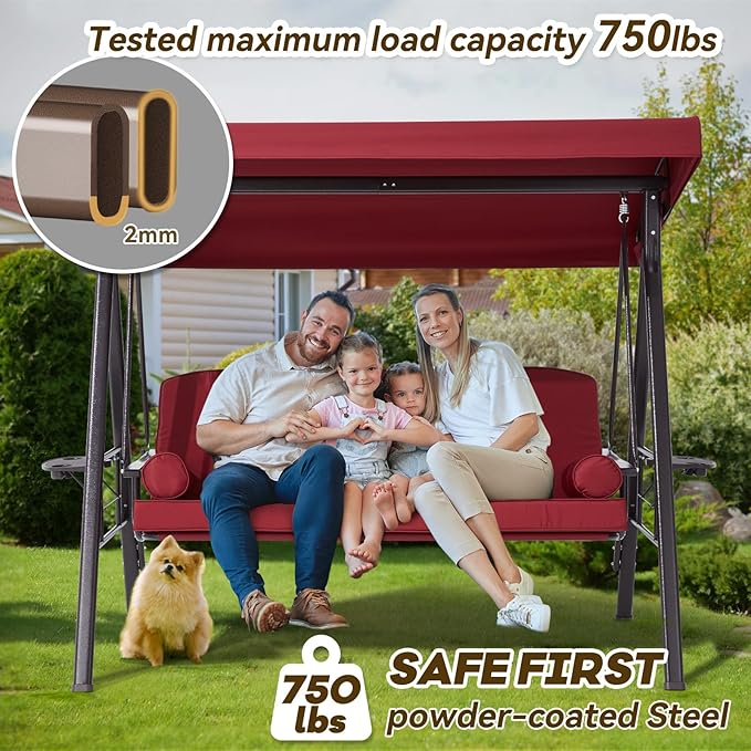 3 in 1 Outdoor Porch Swing - Image 4