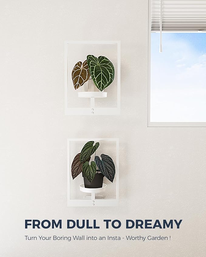 Bamworld White Plant Stand Indoor, Plant Hanger Wall Planters - Image 3