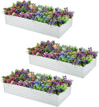 3 Pack 6x3x1FT Galvanized Raised Garden Bed Kit, Outdoor Metal Planter Box by Meberam