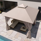 LAUSAINT HOME Semi-Permanent Outdoor Patio Gazebo 10'x10', Heavy Duty Party - Image 2