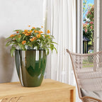 QCQHDU 10 inch Plant Pot with Drainage Hole, 2 Pack Sturdy Pots - Image 4