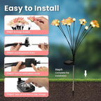 Solar Garden Lights, Warm White LED Swaying Solar Flowers Light - Image 5