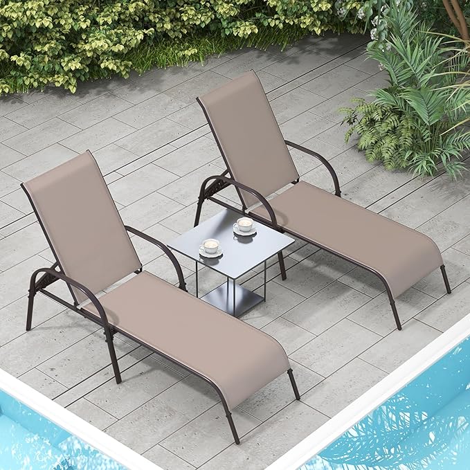 Giantex 2 Pack Patio Lounge Chair, Outdoor Chaise Lounge - Image 7