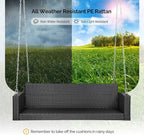 VINGLI Heavy Duty 800 LBS Wicker Hanging Porch Swing - Image 4