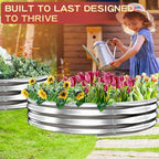 Durable Round Galvanized Steel Raised Garden Bed - Image 3