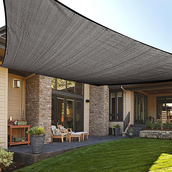 LOVE STORY Custom Size 5'x7' Dark Grey Sun Shade Sail Rectangle UV Block Canopy by LOVESTORY