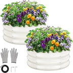GreatBuddy 2x2x1 ft Round Galvanized Raised Garden Bed, Easy-Assembly Raised Bed by GreatBuddy