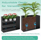 Metal Rectangular Planter Box, Large Planter Boxes Outdoor, 3 Tier Adjustable - Image 2